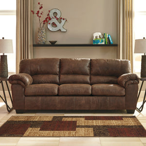 Sofa en aspect cuir brun foncé - Bladen