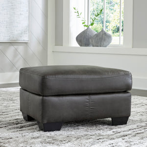 Ottoman Bladen en similicuir gris ardoise