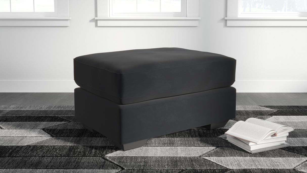 Ottoman Gleston en tissu noir onyx