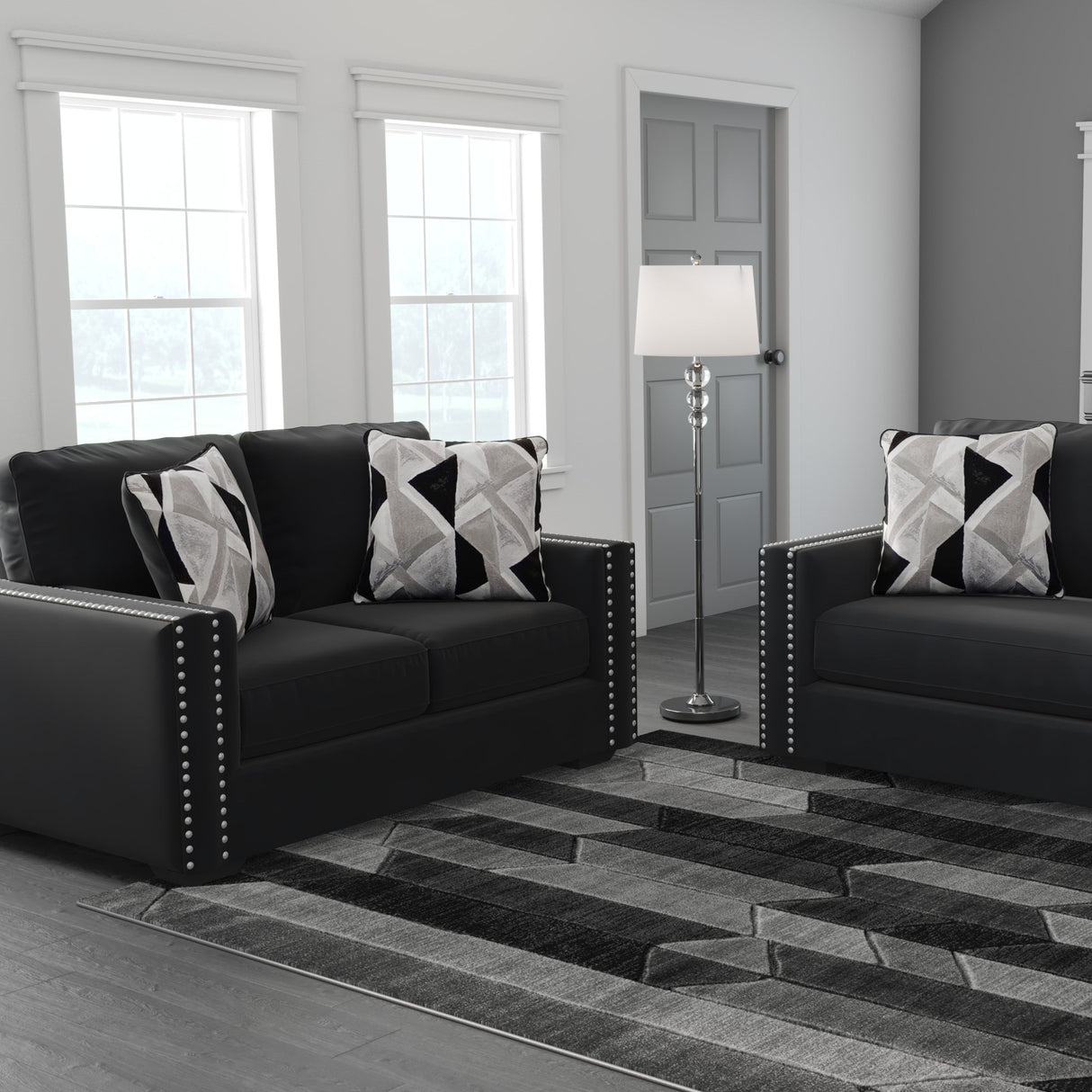 Causeuse en tissu noir - Gleston