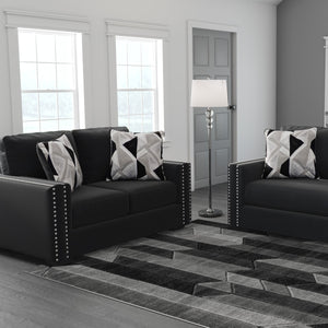 Causeuse en tissu noir - Gleston