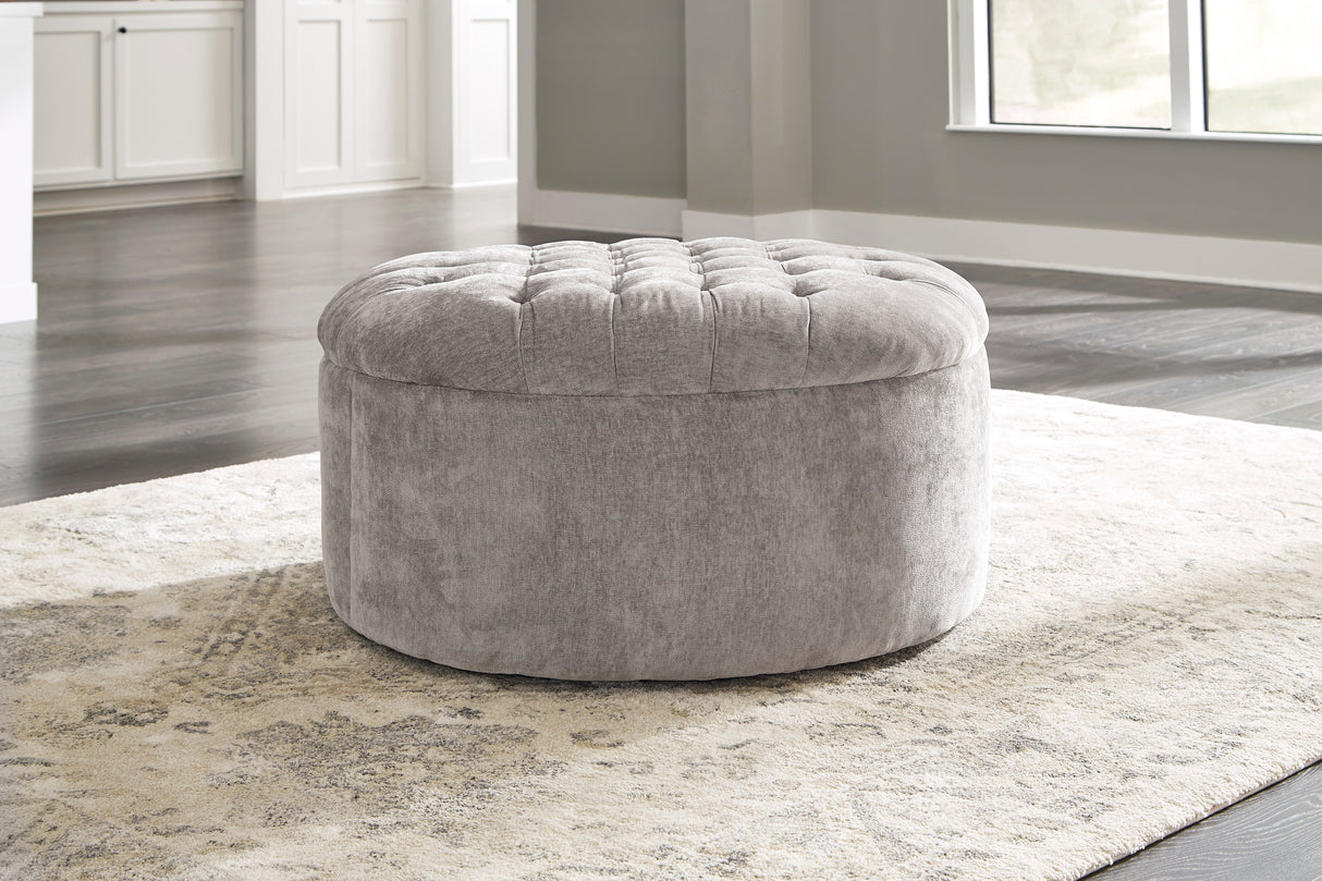 Ottoman surdimensionné Carnaby en tissu gris lin