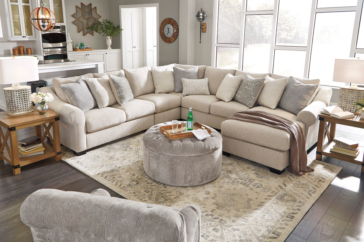 Ottoman surdimensionné Carnaby en tissu gris lin