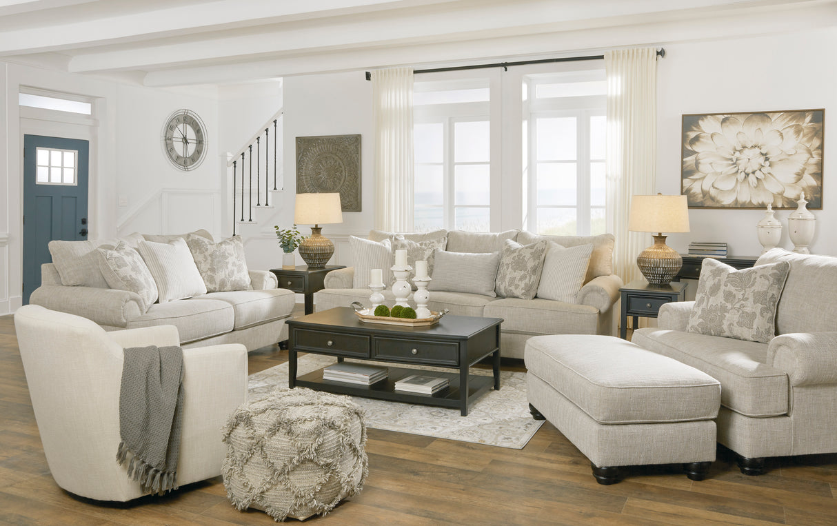 Ottoman Asanti en tissu beige lin