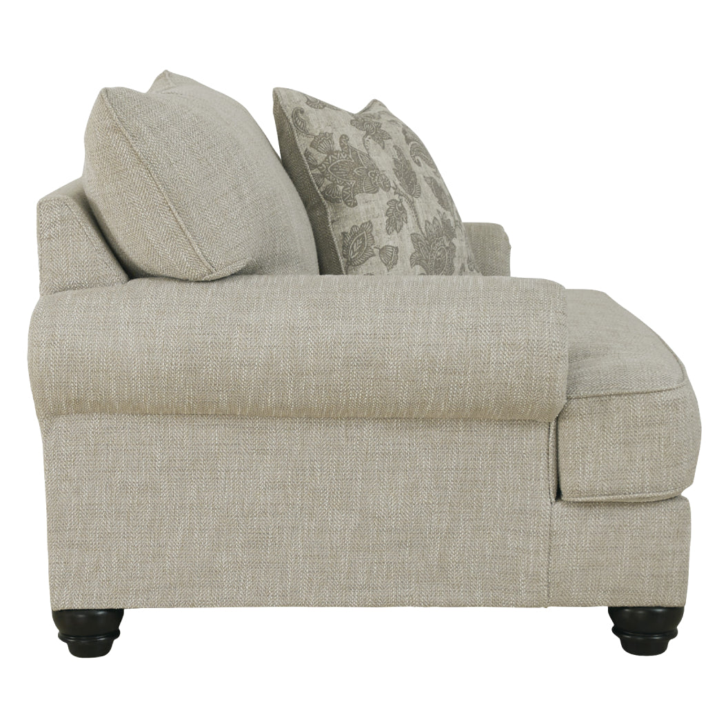Fauteuil surdimensionné en tissu beige pâle avec coussin - Asanti