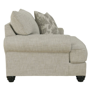 Fauteuil surdimensionné en tissu beige pâle avec coussin - Asanti