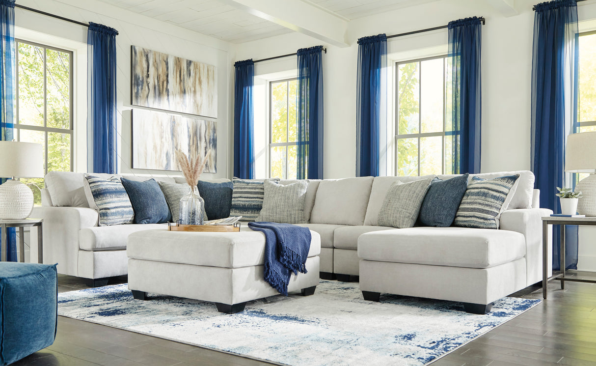 Ottoman surdimensionné Lowder en tissu gris pierre