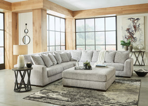 Ottoman surdimensionné Regent Park en tissu gris