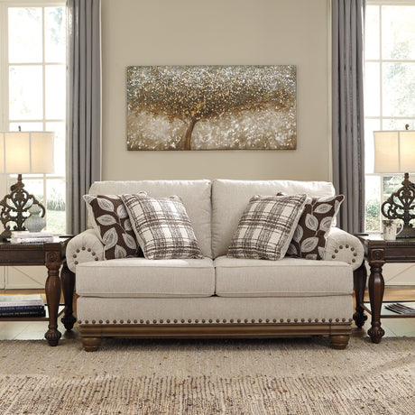 Causeuse beige pâle en tissu avec coussins - Harleson