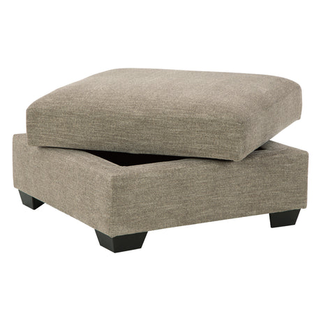 Ottoman avec rangement Creswell en tissu gris
