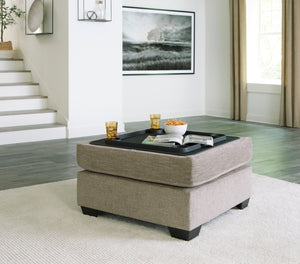 Ottoman avec rangement Creswell en tissu gris