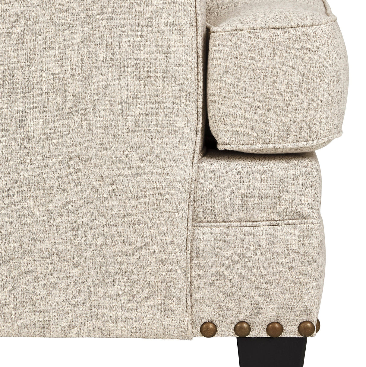 Causeuse en tissu beige effet lin avec coussins - Claredon