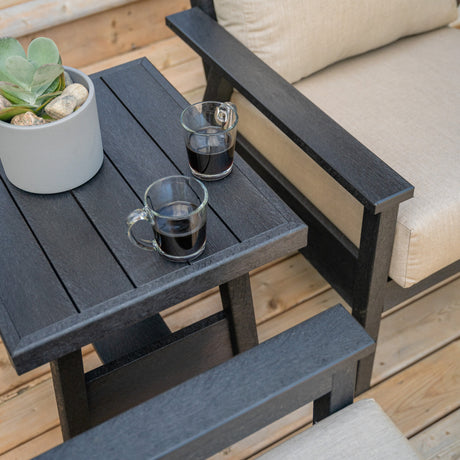 Table d'appoint extérieure noire plastique recyclé - Tofino