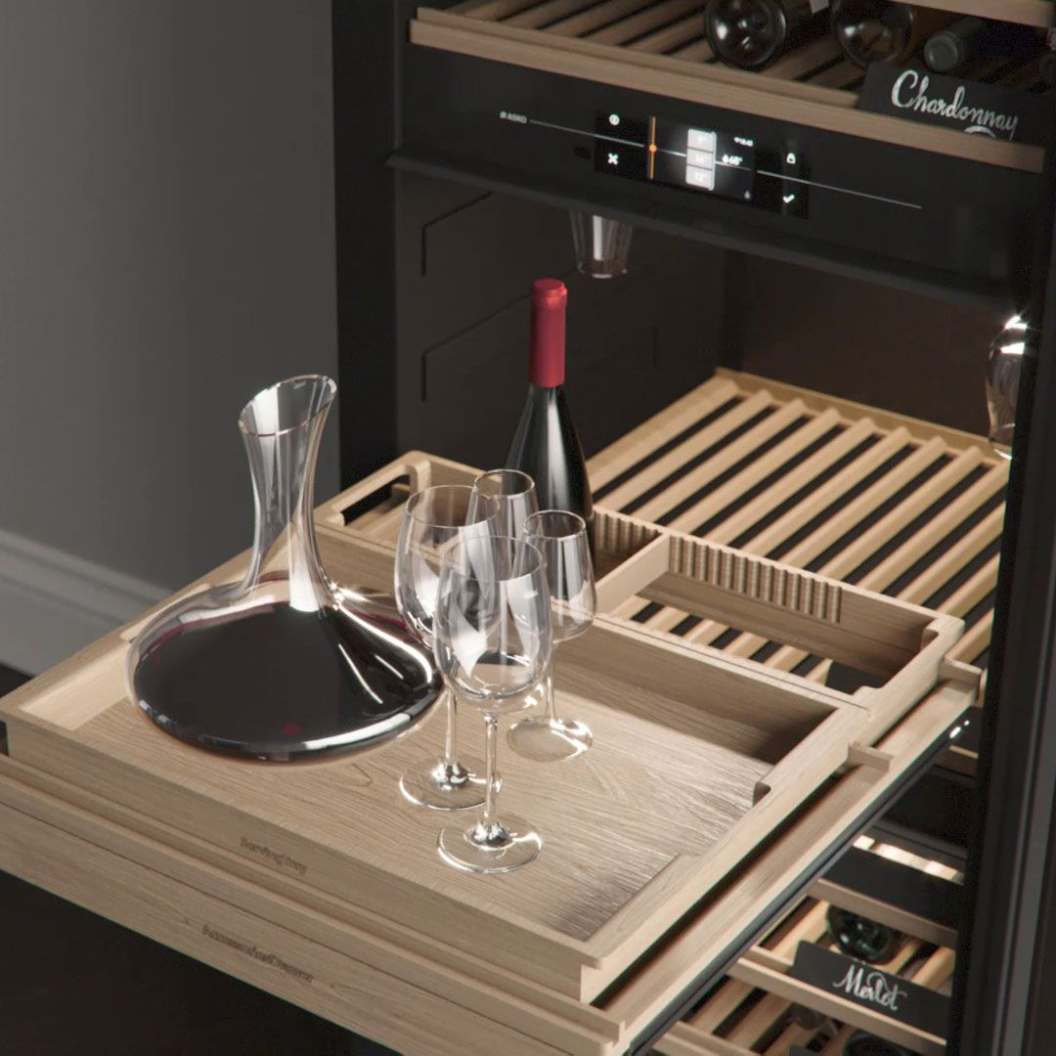 Refroidisseur à vin 28 po, 190 btl Noir à 3 zones