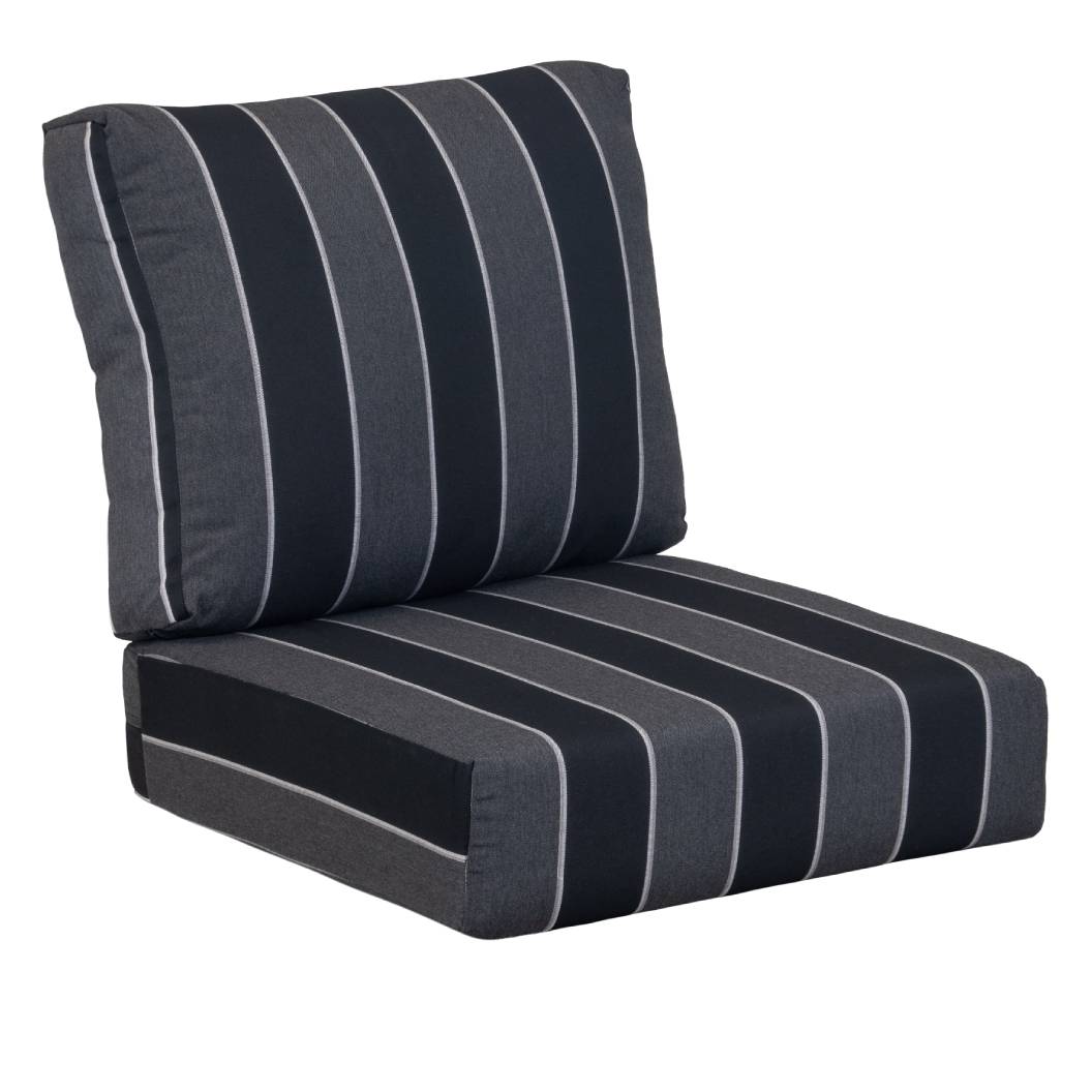 Ensemble coussins extérieure gris/noir en sunbrella