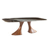 Table de salle à manger rectangulaire avec contour arrondi en verre - Charles