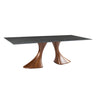 Table de salle à manger rectangulaire en céramique et bois de frêne - Charles