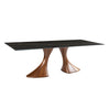 Table de salle à manger rectangulaire en céramique et bois de frêne - Charles