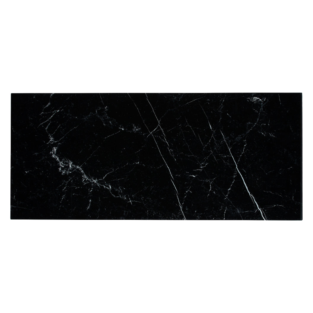 Table en verre de forme rectangulaire en noir fossil - Charles
