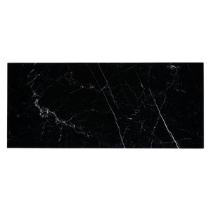 Table en verre de forme rectangulaire en noir fossil - Charles