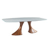 Table de salle à manger rectangulaire avec contour arrondi en verre - Charles