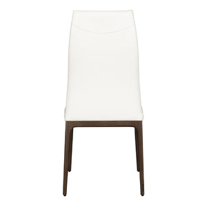 Chaise de salle à manger rembourrée en cuir avec base espresso - Amy