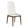 Chaise de salle à manger rembourrée en cuir avec base espresso - Amy