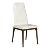 Chaise de salle à manger rembourrée en cuir et bois de chêne teinte espresso - Amy