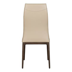 Chaise de salle à manger rembourrée en cuir avec base espresso - Amy