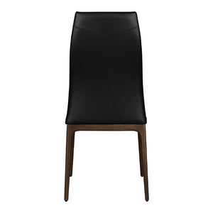 Chaise de salle à manger rembourrée en cuir avec base espresso - Amy