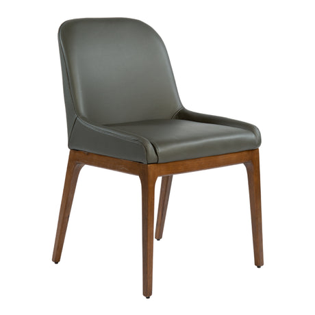 Chaise de salle à manger rembourrée en cuir - Ann