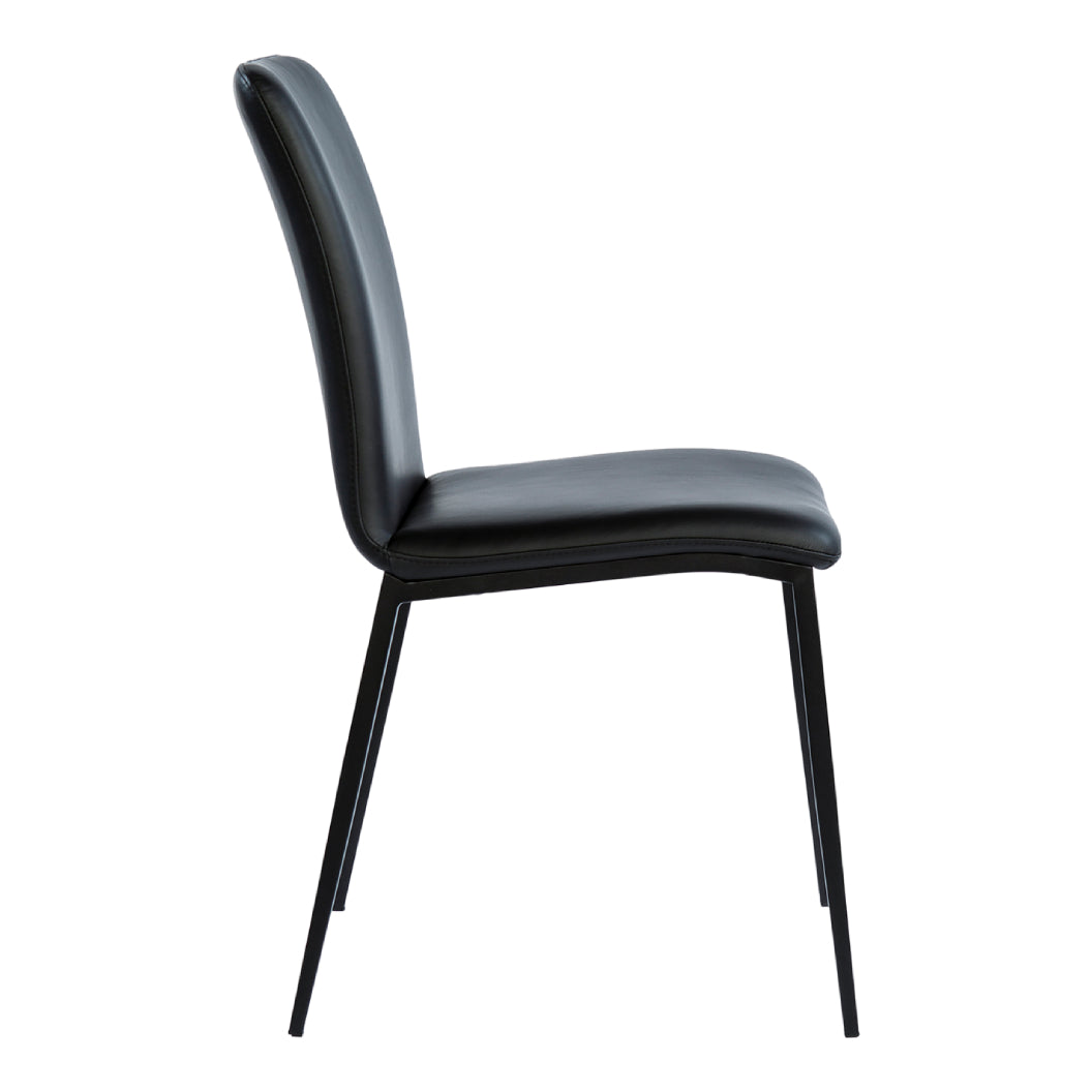 Chaise de salle à manger rembourrée en cuir - Lana