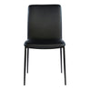 Chaise de salle à manger rembourrée en cuir et métal noir - Lana