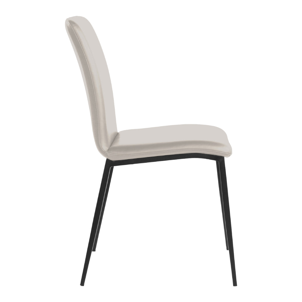 Chaise de salle à manger rembourrée en cuir - Lana