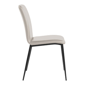 Chaise de salle à manger rembourrée en cuir - Lana