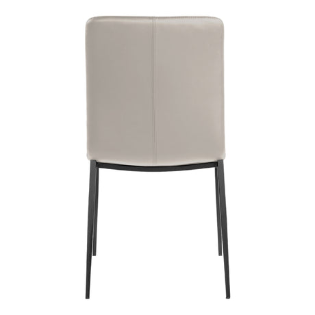 Chaise de salle à manger rembourrée en cuir - Lana