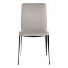 Chaise de salle à manger rembourrée en cuir et métal noir - Lana