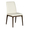 Chaise de salle à manger rembourrée en cuir et bois de chêne teint espresso - Lucia