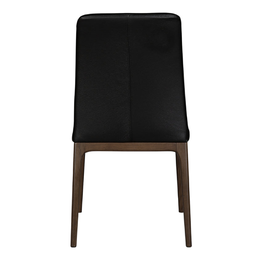 Chaise de salle à manger rembourrée en cuir avec base espresso - Lucia