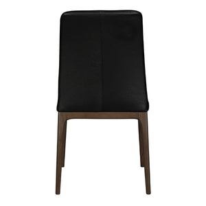 Chaise de salle à manger rembourrée en cuir avec base espresso - Lucia