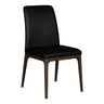 Chaise de salle à manger rembourrée en cuir avec base espresso - Lucia