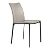 Chaise de salle à manger en cuir et métal noir - Olivia