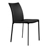 Chaise de salle à manger en cuir et métal noir - Olivia
