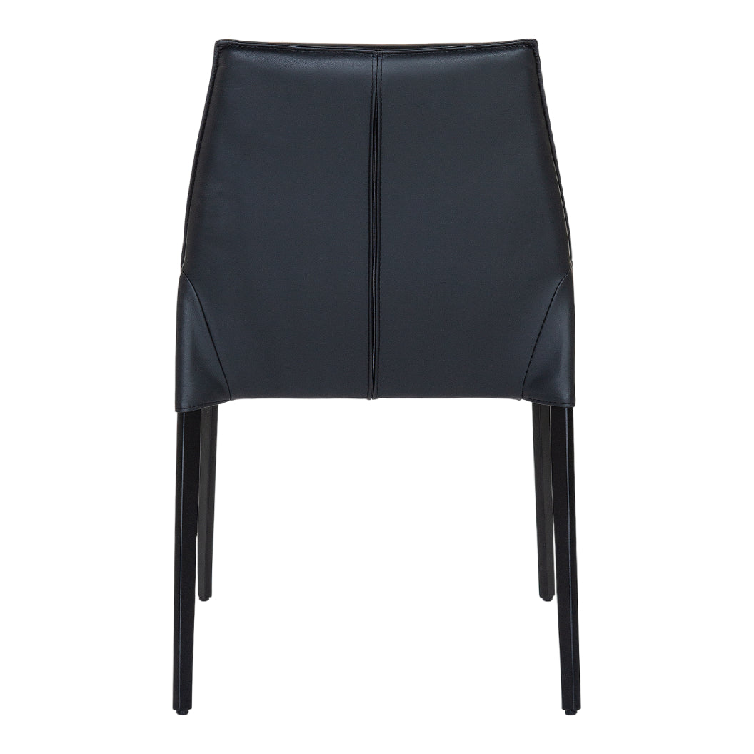 Chaise de salle à manger rembourrée en cuir avec dossier coussiné  - Rita