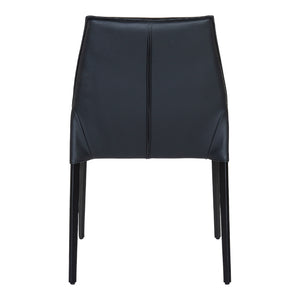 Chaise de salle à manger rembourrée en cuir avec dossier coussiné  - Rita
