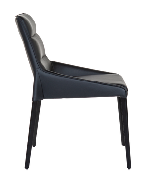 Chaise de salle à manger rembourrée en cuir avec dossier coussiné  - Rita