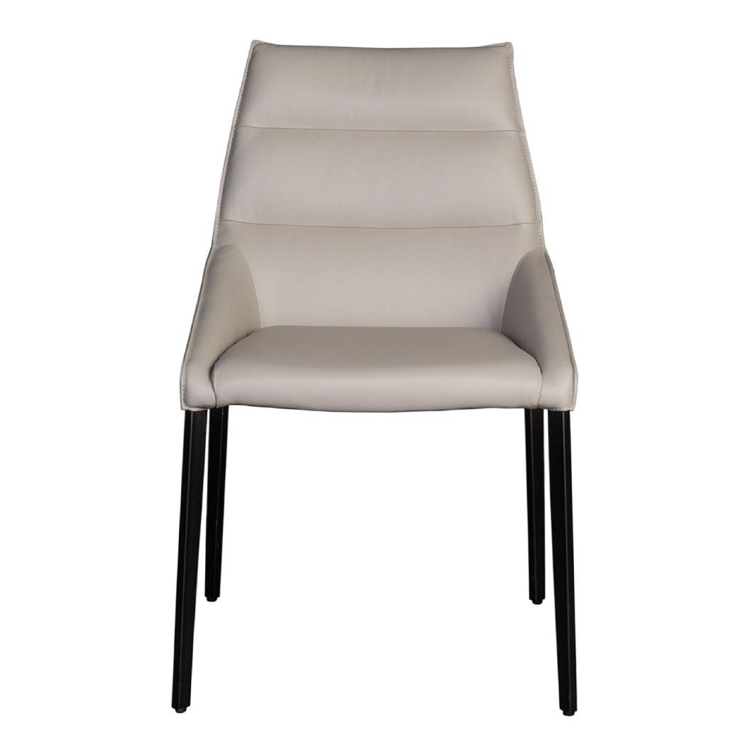 Chaise de salle à manger rembourrée en cuir avec dossier coussiné  - Rita