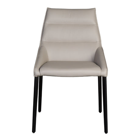 Chaise de salle à manger rembourrée en cuir avec dossier coussiné  - Rita