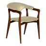 Chaise de salle à manger en cuir et bois de frêne de teinte noyer - Romina