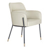 Chaise de salle à manger rembourrée aspect cuir et métal noir - Teresa